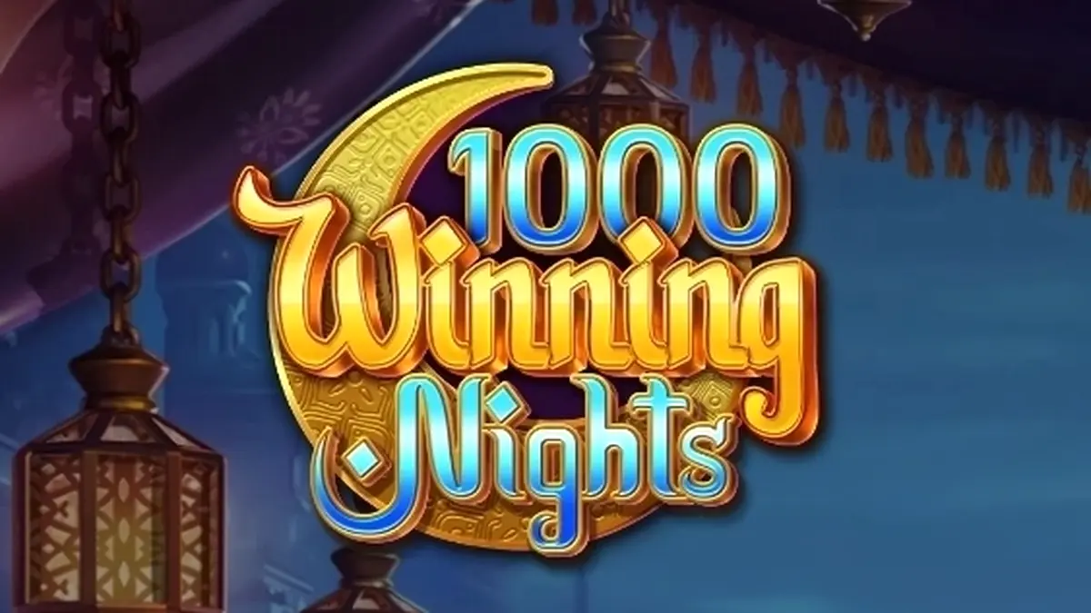Tampilan layar utama permainan slot 1000 Winning Nights dengan latar belakang yang memukau